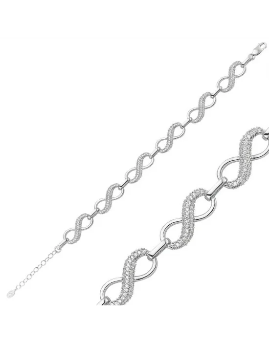 Gümüş Sonsuzluk Bayan Bileklik