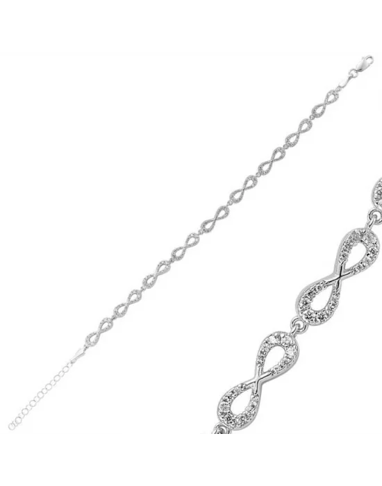 Gümüş Sonsuzluk Bayan Bileklik
