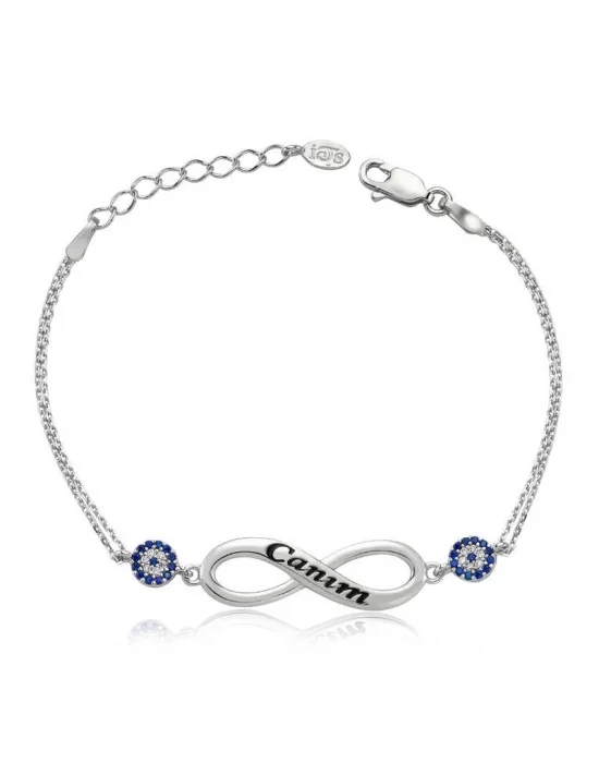 Gümüş Sonsuzluk Canım Yazılı Bayan Bileklik