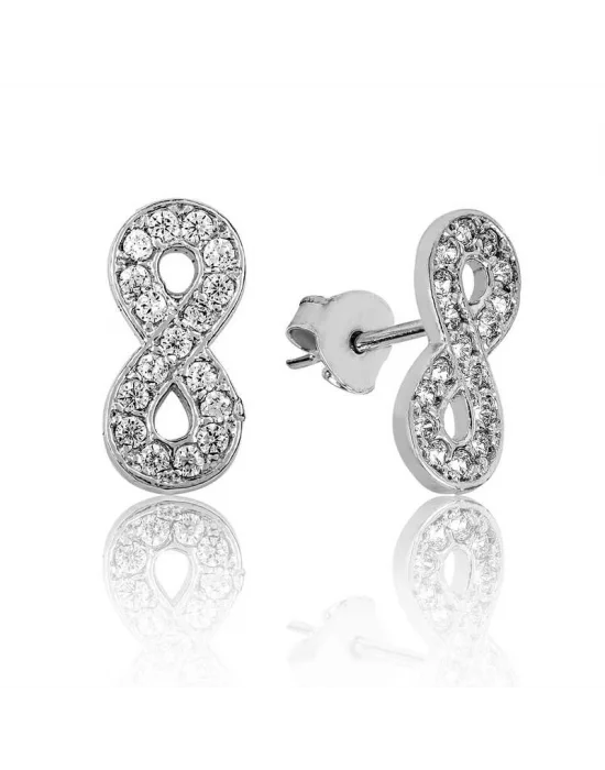 Gümüş Sonsuzluk Çivili Küpe