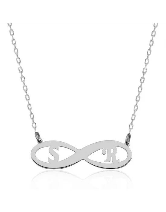 Gümüş Sonsuzluk Harf Kolye