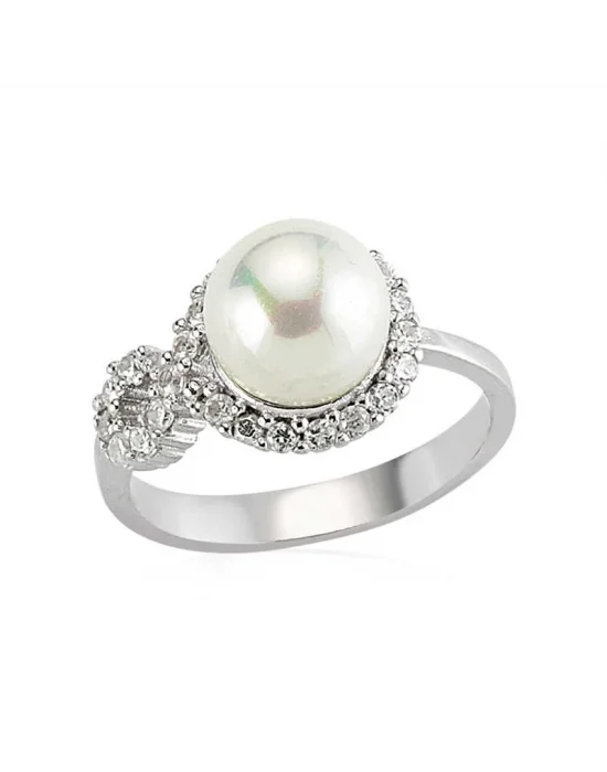 Gümüş Sonsuzluk İnci Bayan Yüzük