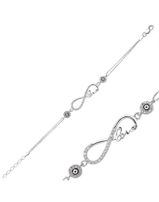 Gümüş Sonsuzluk Love Bayan Bileklik