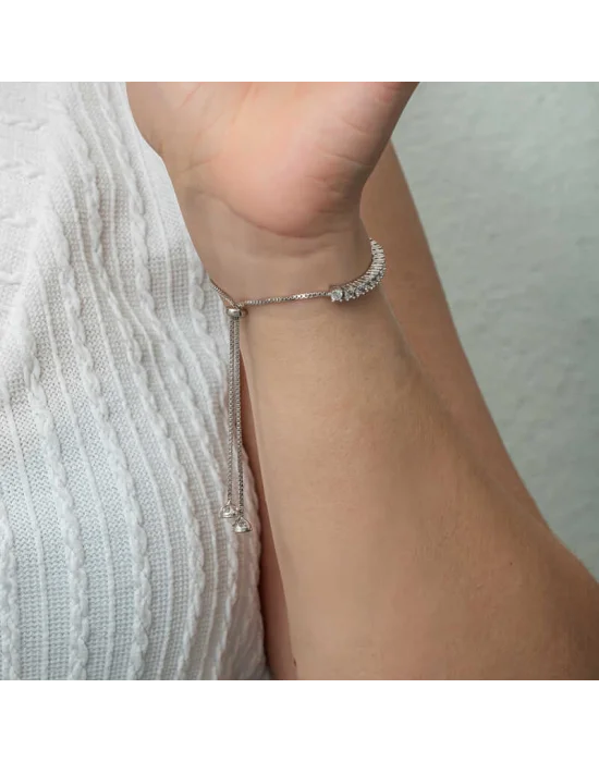 Gümüş Su Yolu Asansörlü Kadın Bileklik