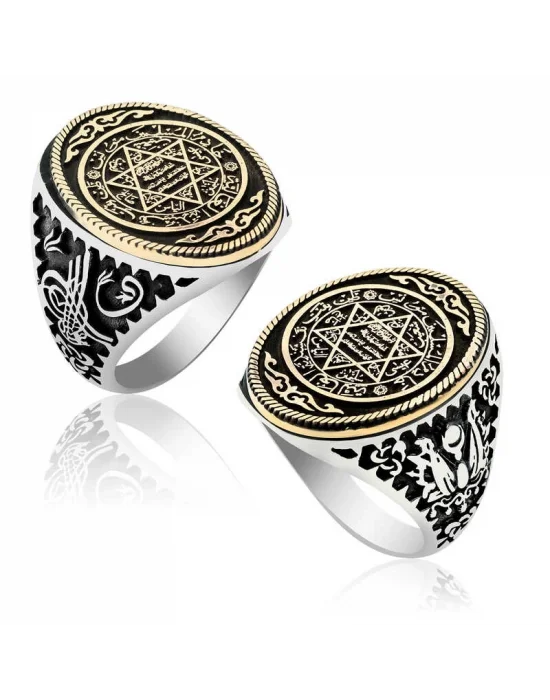 Gümüş Süleyman Mührü Erkek Yüzük