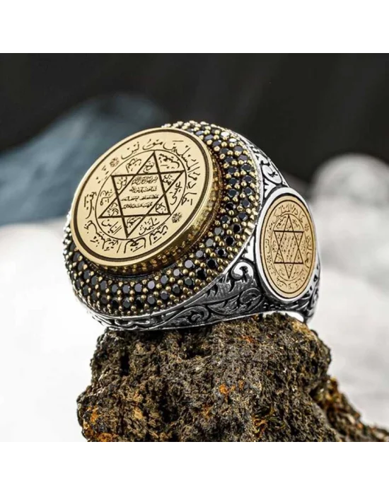 Gümüş Süleyman Mührü Erkek Yüzük