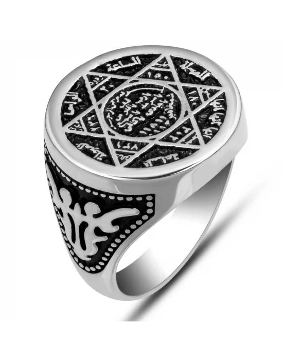 Gümüş Süleyman Mührü Erkek Yüzük
