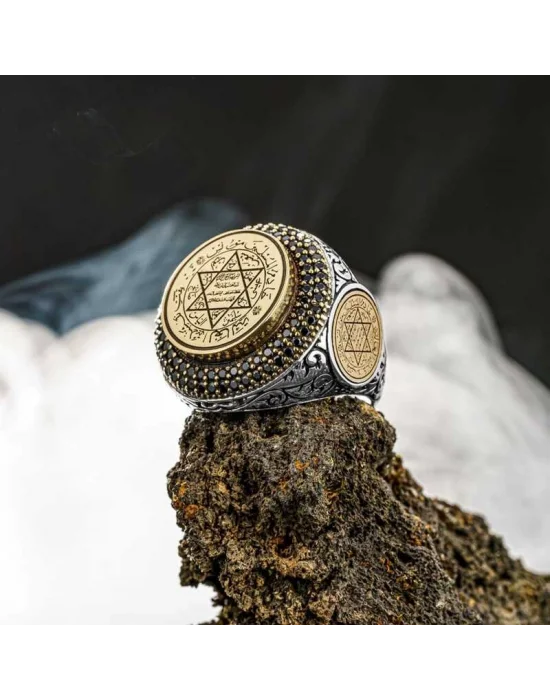 Gümüş Süleyman Mührü Erkek Yüzük