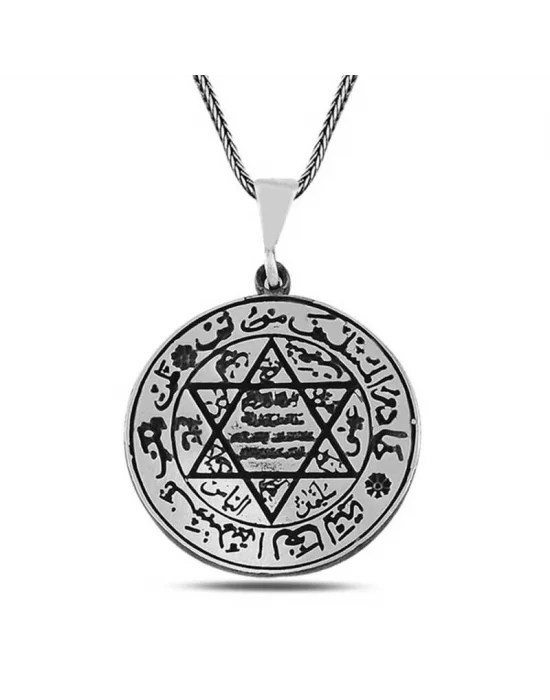 Gümüş Süleyman Mührü Kolye