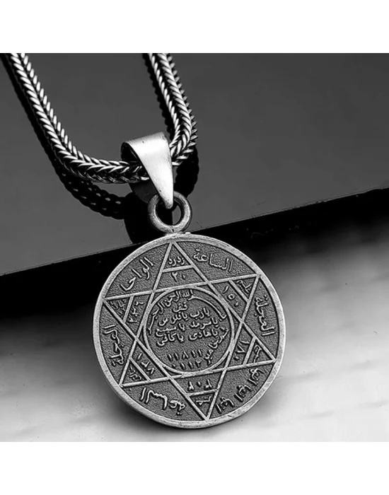 Gümüş Süleyman Mührü Kolye