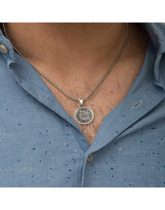 Gümüş Süleyman Mührü Kolye