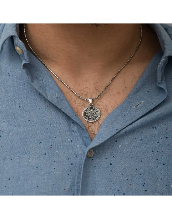 Gümüş Süleyman Mührü Kolye