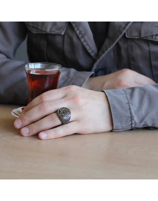Gümüş Süleyman Peygamber Mührü Erkek Yüzük
