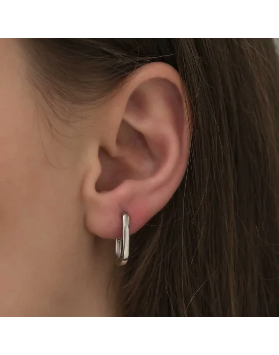 Gümüş Taşsız J Bayan Küpe