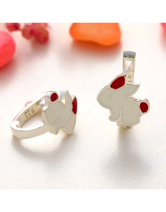 Gümüş Tavşan Çocuk Küpesi