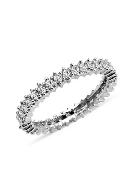 Gümüş Tek Sıra Tamtur Bayan Alyans Yüzük