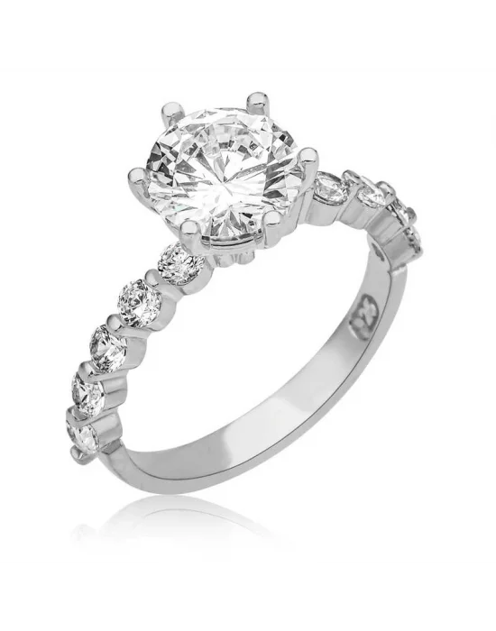 Gümüş Tek Taş Kadın Yüzük