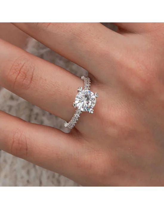 Gümüş Tektaş Tamtur Kadın Yüzük