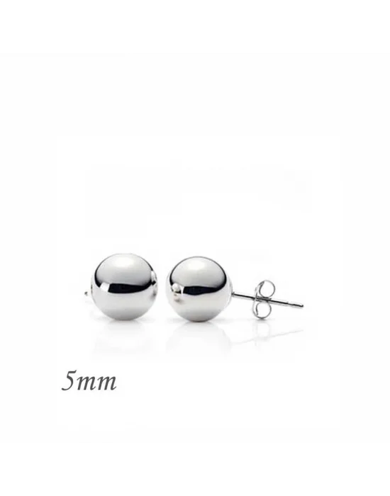 Gümüş Top Küpe - 5 mm