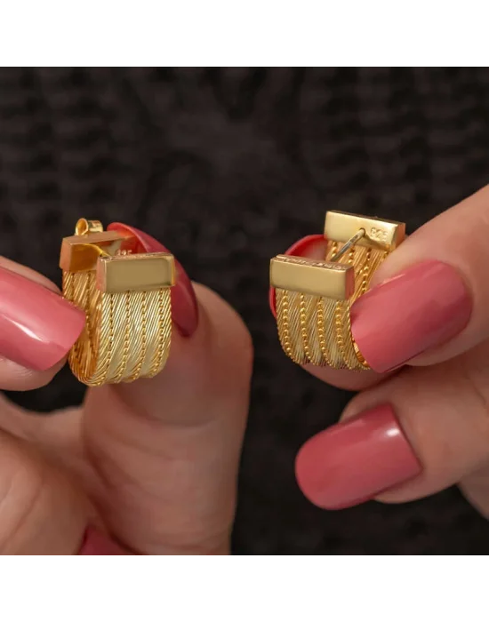 Gümüş Trabzon Hasır Çivili Kadın Küpe