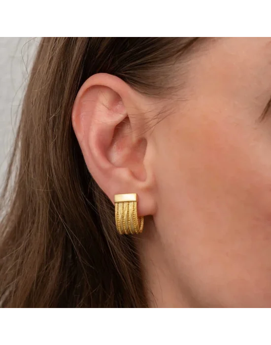 Gümüş Trabzon Hasır Çivili Kadın Küpe