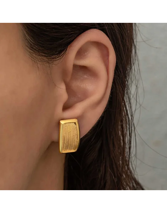 Gümüş Trabzon Hasır Kadın Küpe