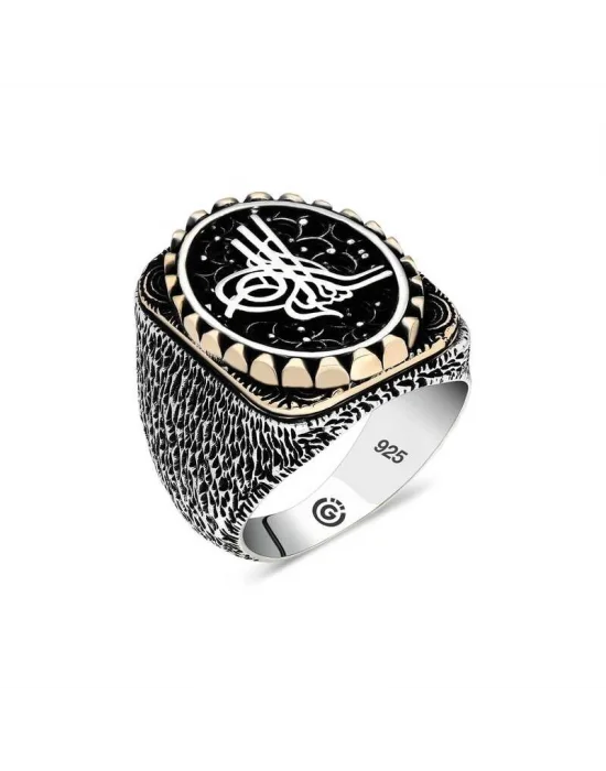 Gümüş Tuğra Oval Erkek Yüzük