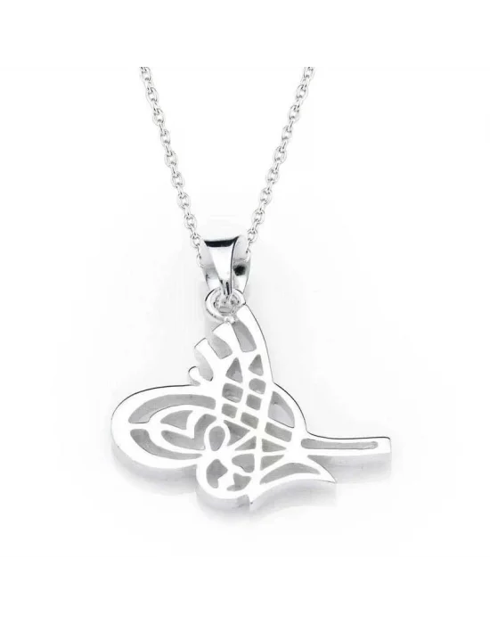 Gümüş Tuğralı Bayan Kolye