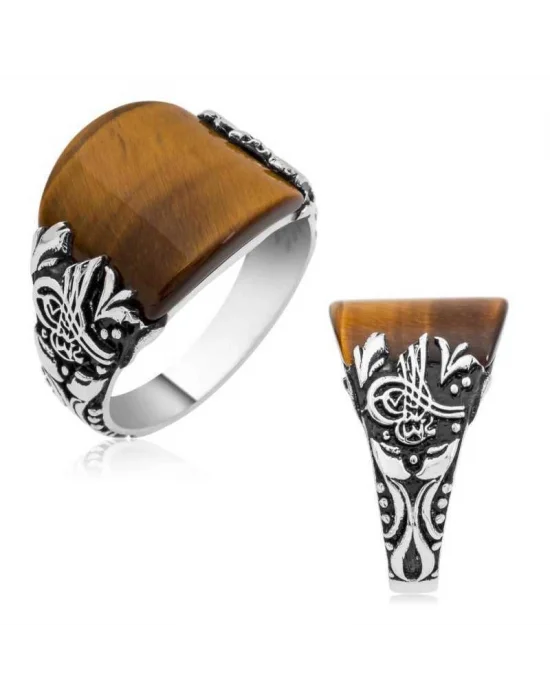 Gümüş Tuğralı Erkek Yüzük