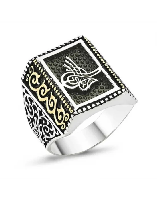 Gümüş Tuğralı Erkek Yüzük