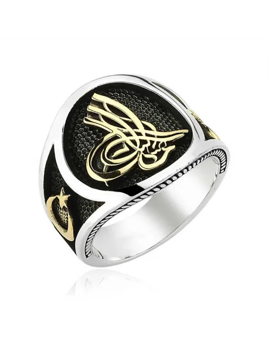 Gümüş Tuğralı Erkek Yüzük