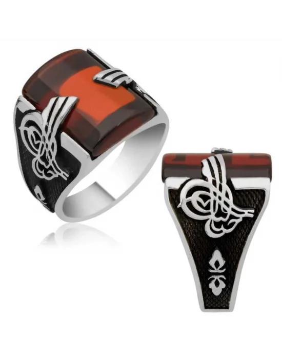 Gümüş Tuğralı Erkek Yüzük