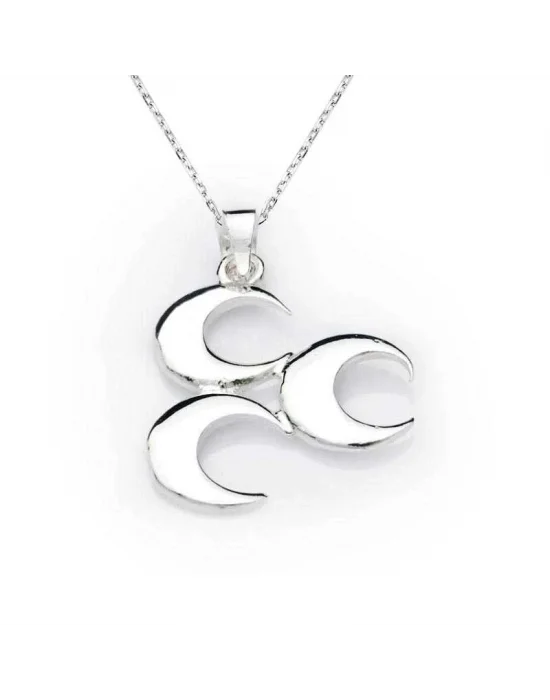 Gümüş Üç Hilal Kolye