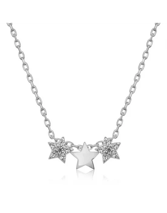 Gümüş Üç Yıldız Kolye