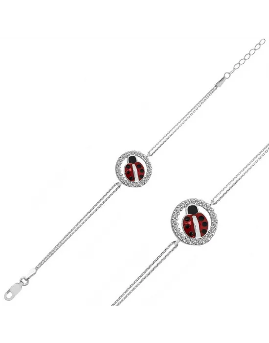 Gümüş Uğur Böceği Bayan Bileklik