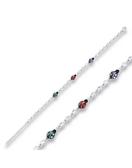 Gümüş Uğur Böceği Bayan Bileklik