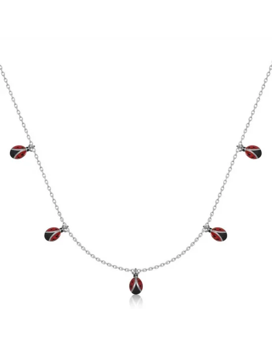 Gümüş Uğur Böceği Şans Kadın Kolye