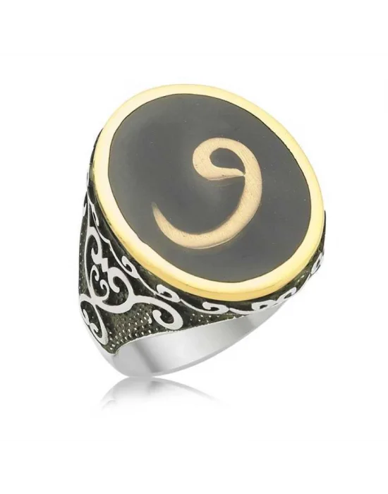 Gümüş Vav Harfi Erkek Yüzük