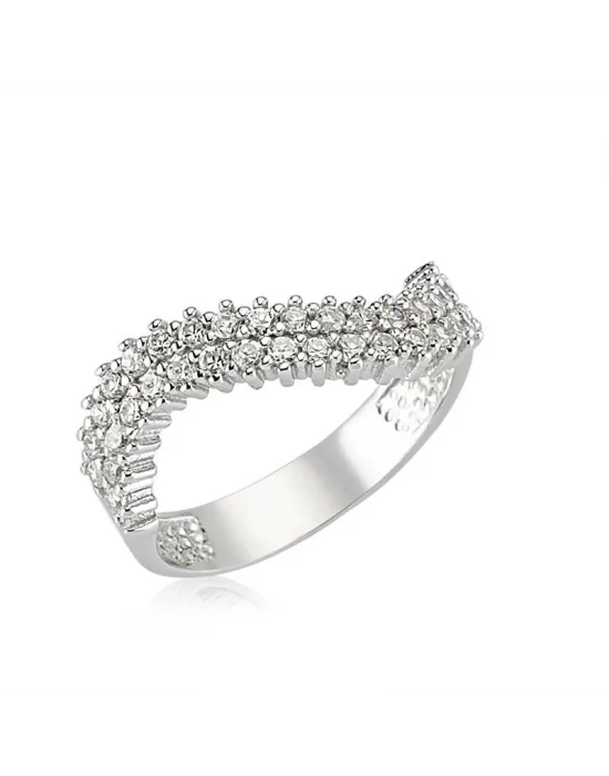 Gümüş Yarım Tur Bayan Yüzük