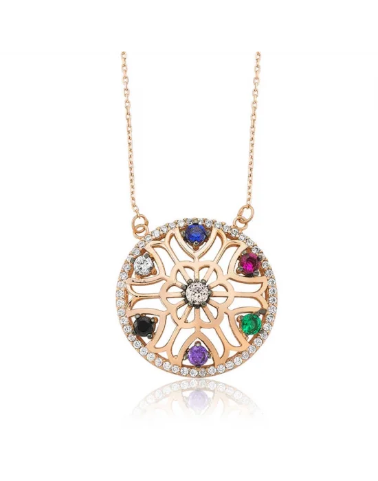 Gümüş Yaşam Çiçeği Bayan Kolye