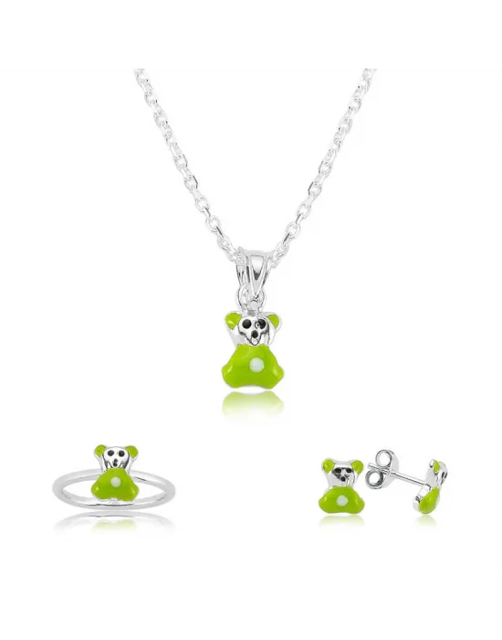 Gümüş Yeşil Ayıcık Çocuk Set