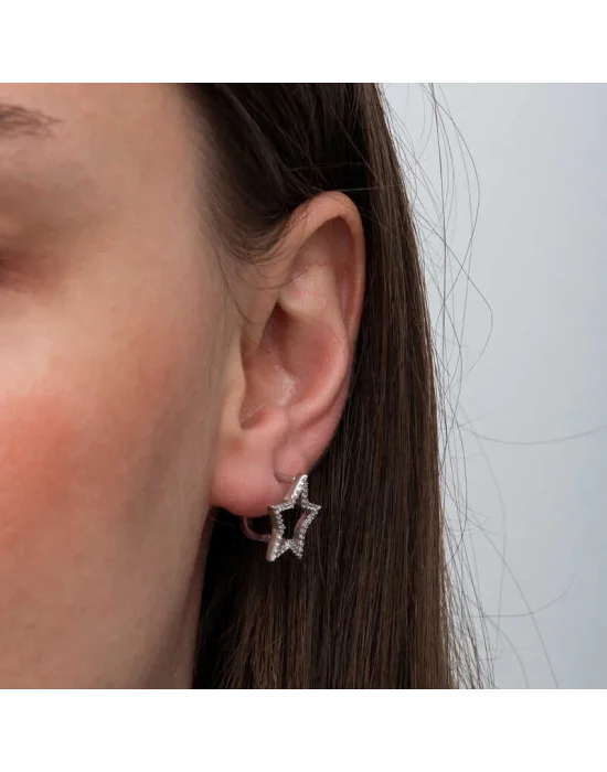 Gümüş Yıldız Kadın Küpe