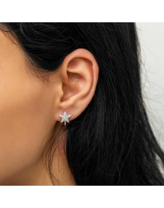 Gümüş Yıldız Küpe