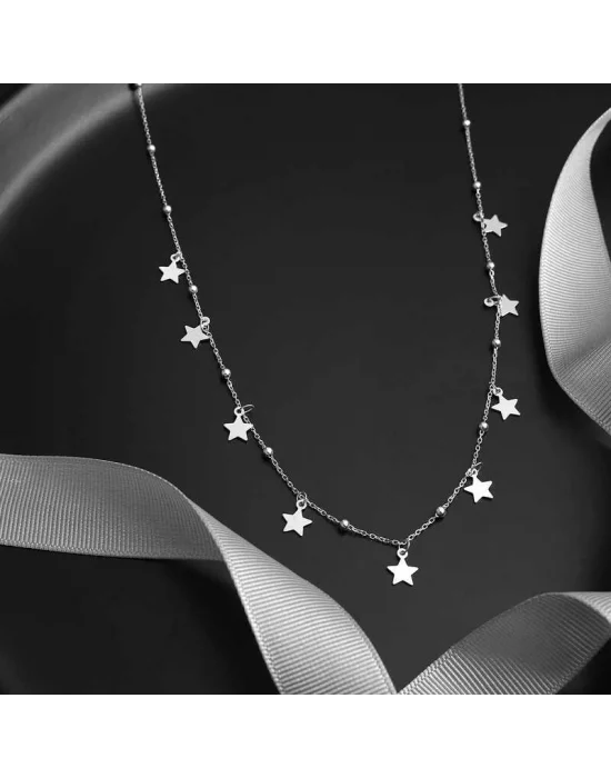 Gümüş Yıldızlı Dorika Kadın Kolye