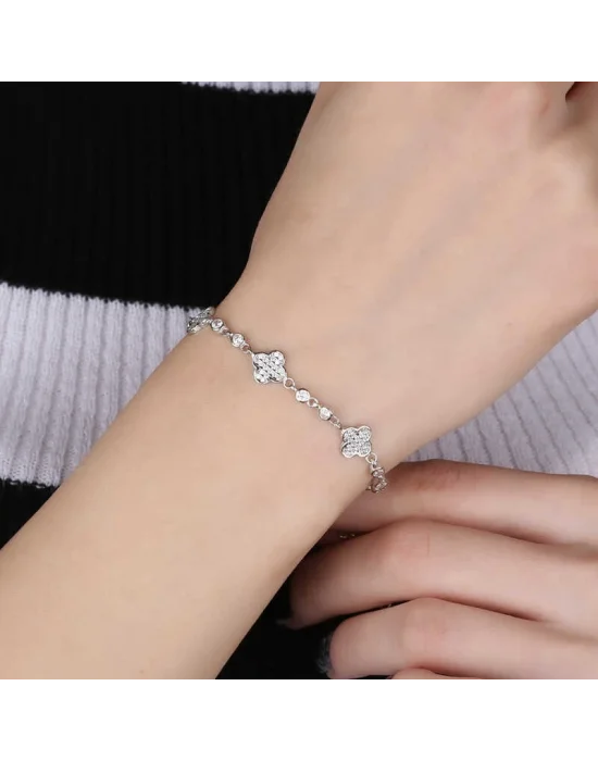 Gümüş Yonca Bayan Bileklik