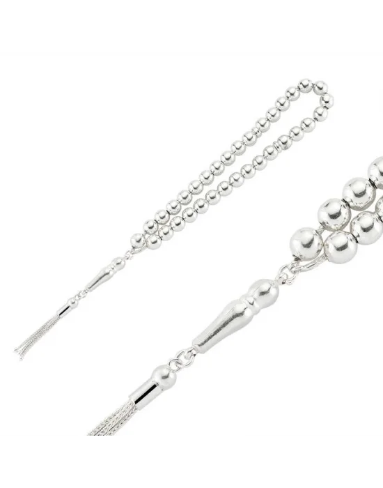 Gümüş Yuvarlak Düz Tesbih