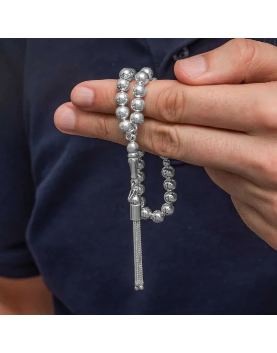 Gümüş Yuvarlak Erkek Tesbih