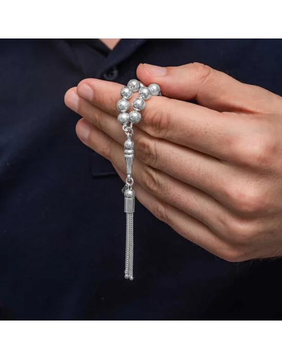 Gümüş Yuvarlak Erkek Tesbih