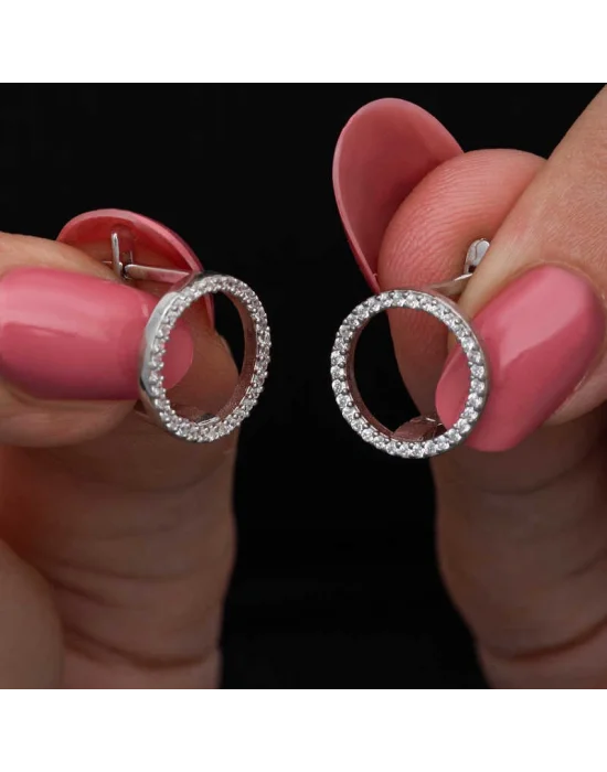 Gümüş Yuvarlak Kadın Küpe