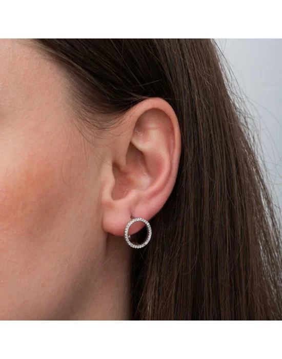 Gümüş Yuvarlak Kadın Küpe